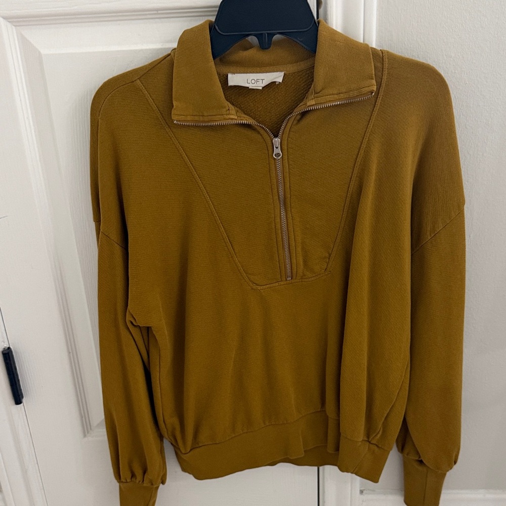 LOFT Woman’s Mustard Zip-Up Sweater